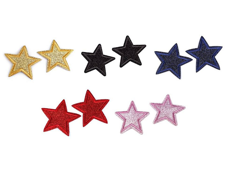 Toppa termoadesiva, motivo: stella, con glitter