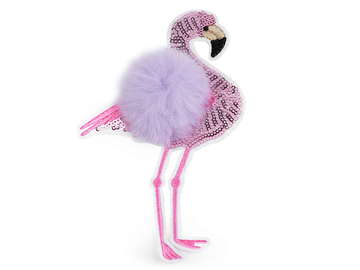 Aplicație termoadezivă - flamingo cu pompon