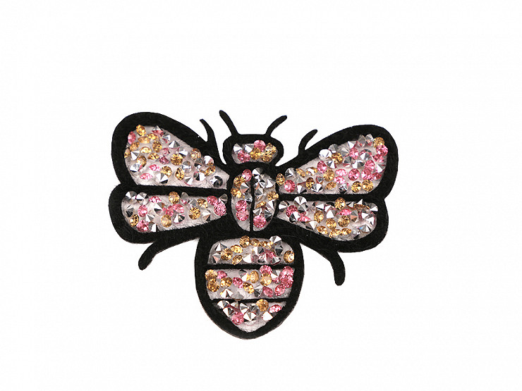 Iron-on Patch Bee with Rhinestones