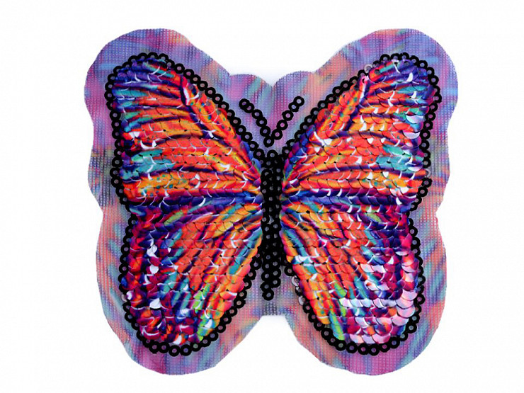 Aplikace motýl s oboustrannými flitry