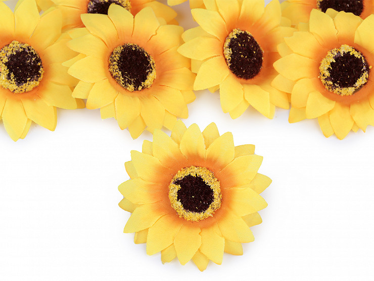 Umělý květ slunečnice Ø7 cm