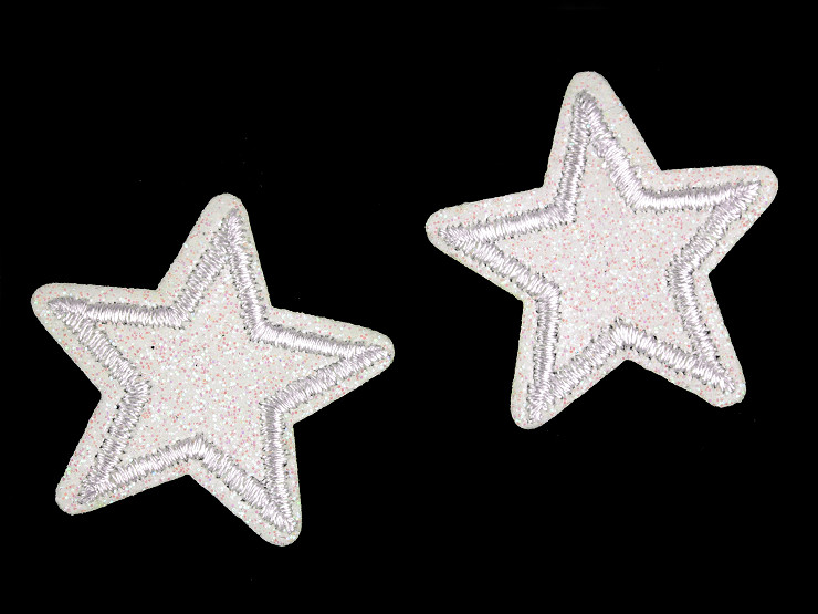 Felvasalható csillag glitterekkel