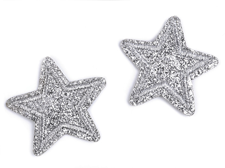 Felvasalható csillag glitterekkel