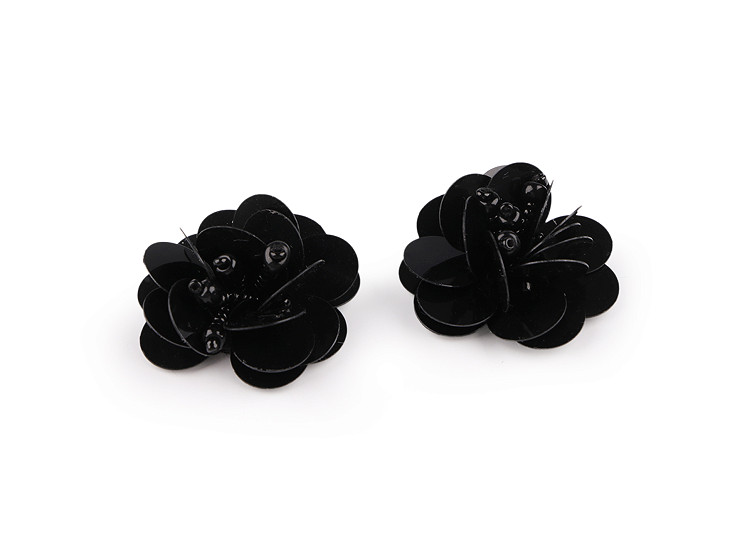 Kwiatek cekinowy z koralikami Ø3,8 cm