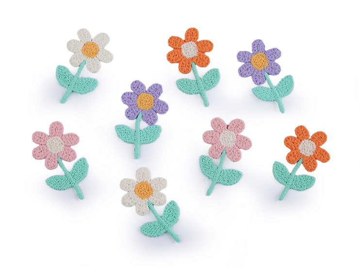 Embroidered flower 2.1x3.5 cm