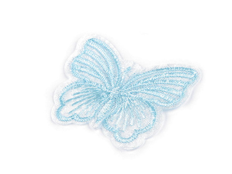 Butterfly embroidered on monofilament for sewing and gluing