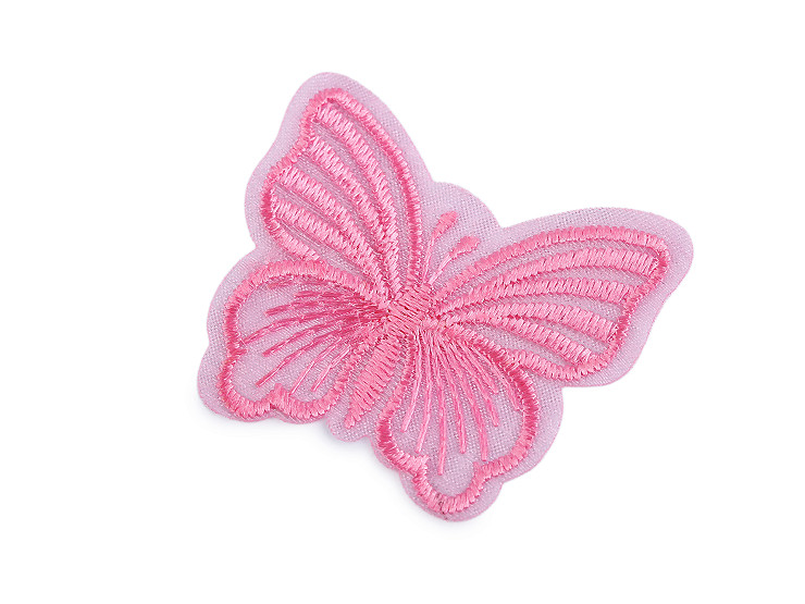 Butterfly embroidered on monofilament for sewing and gluing