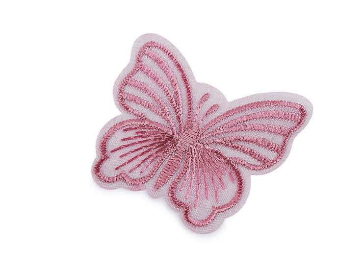 Butterfly embroidered on monofilament for sewing and gluing