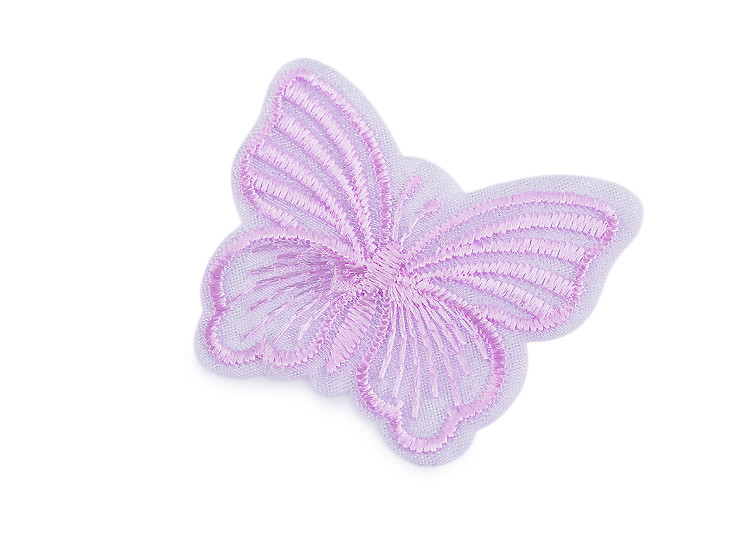 Butterfly embroidered on monofilament for sewing and gluing