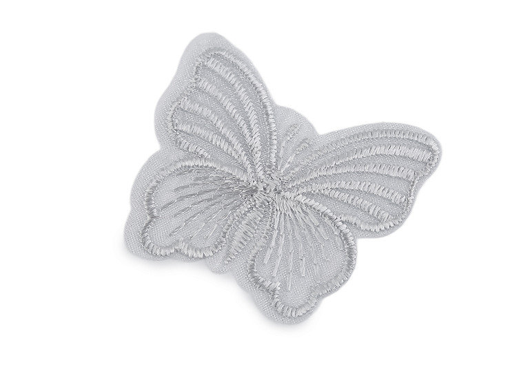 Butterfly embroidered on monofilament for sewing and gluing