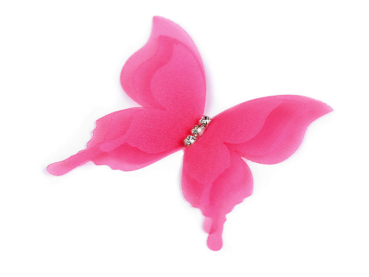 Motyl z szlifowanymi kamyczkami do przyszycia / przyklejenia, trzywarstwowy 3D