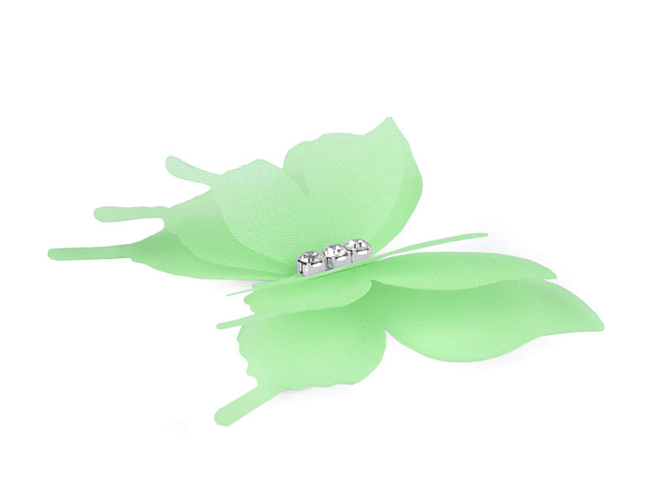 Mariposa con pedrería 3D de tres capas, para coser o pegar