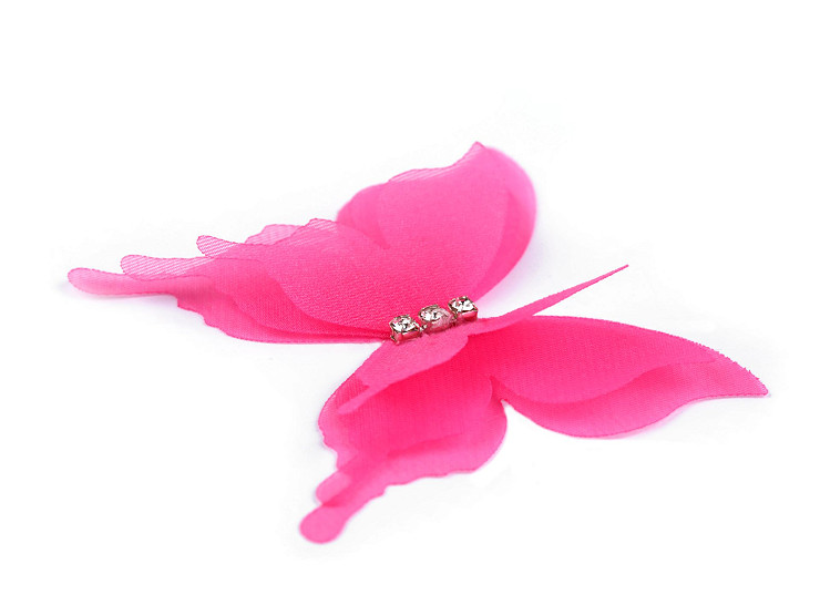Mariposa con pedrería 3D de tres capas, para coser o pegar