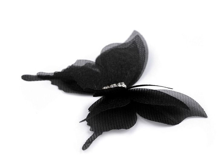 Mariposa con pedrería 3D de tres capas, para coser o pegar