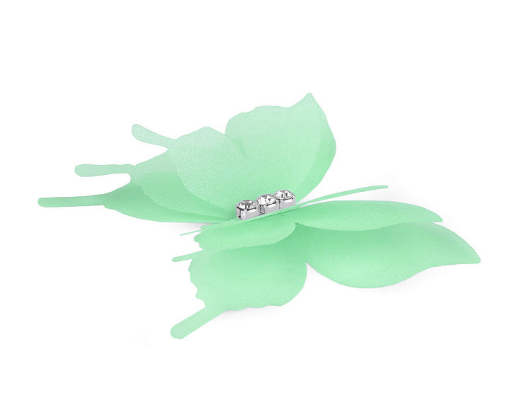 Mariposa con pedrería 3D de tres capas, para coser o pegar