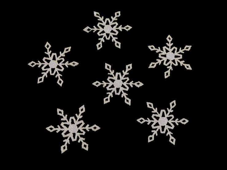 Weihnachts-Schneeflocke aus Filz mit Glitzer, Ø 30 mm