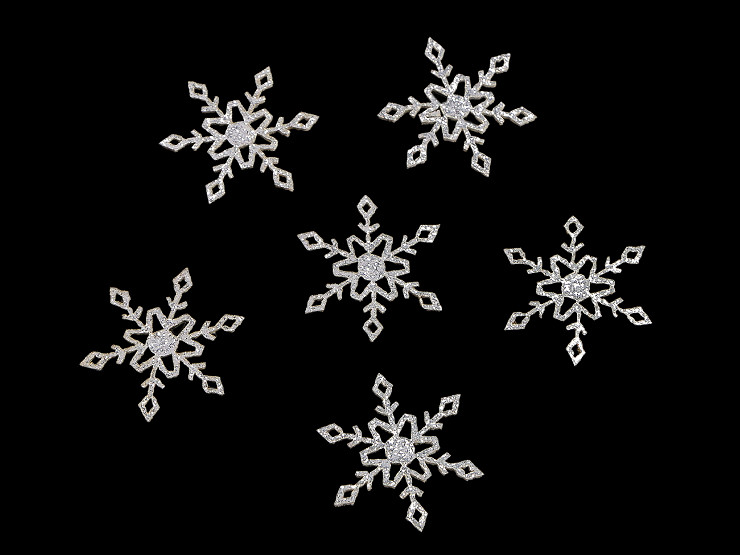Weihnachts-Schneeflocke aus Filz mit Glitzer, Ø 30 mm