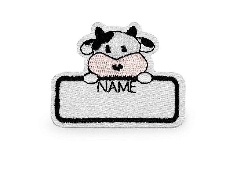 Adhesive textile name tag / label