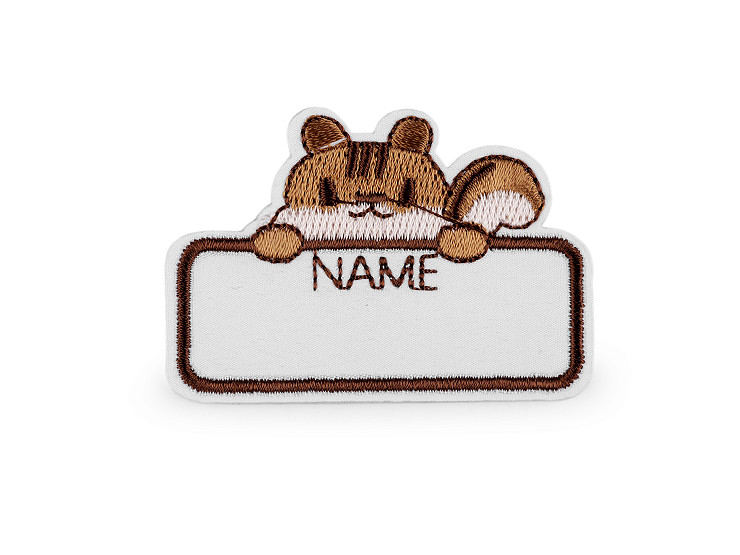 Adhesive textile name tag / label