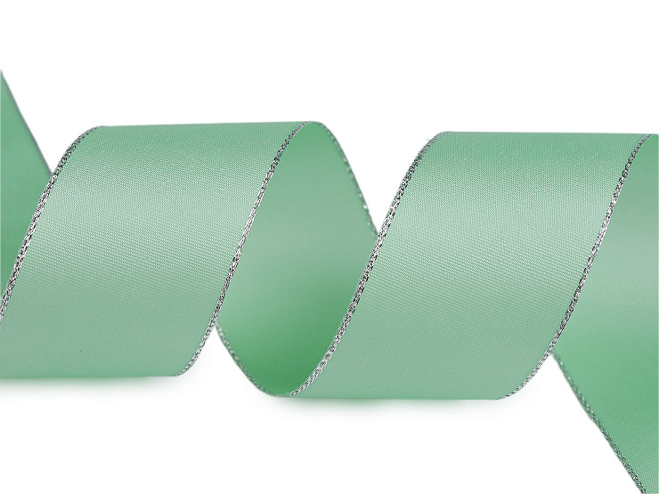 Stuha taftová s lurexem šíře 40 mm