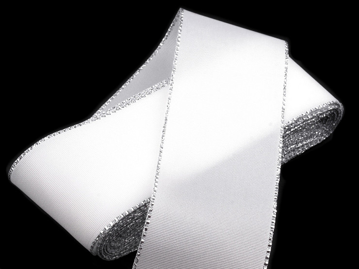 Panglică din tafta cu lurex, lățime 40 mm