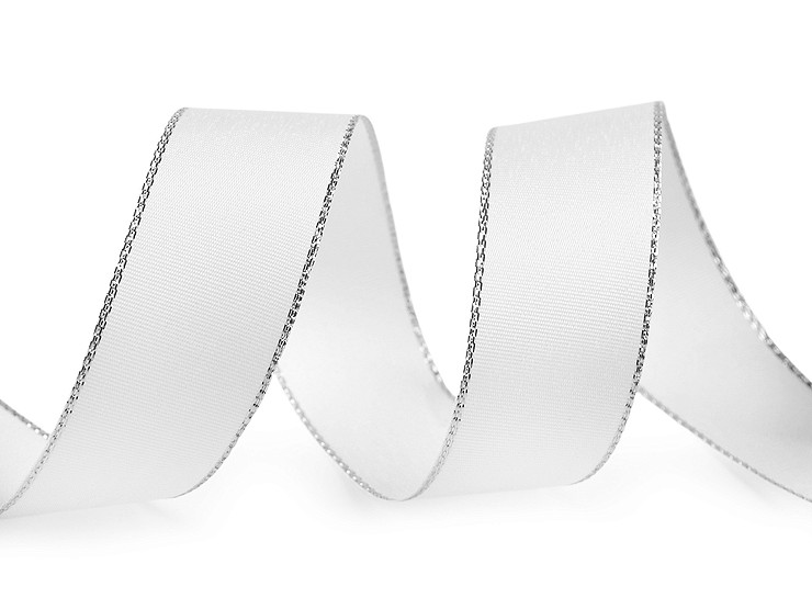 Panglică din tafta cu lurex, lățime 25 mm 