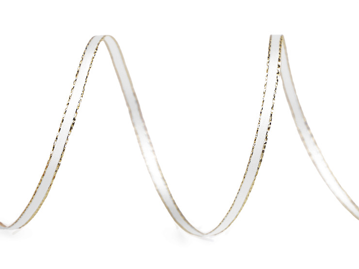 Atlasband mit Lurexkante , Breite 3 mm, beidseitig, weihnachtlich