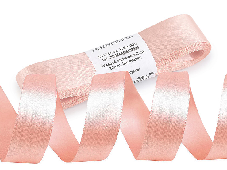 Wstążka satynowa dwustronna szerokość 24 mm nawój 5 m