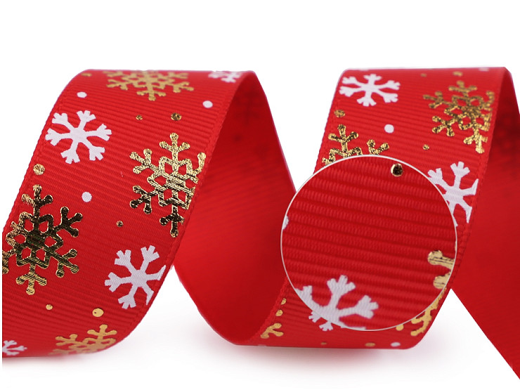 Weihnachten Ripsband Schneeflocken Breite 25 mm