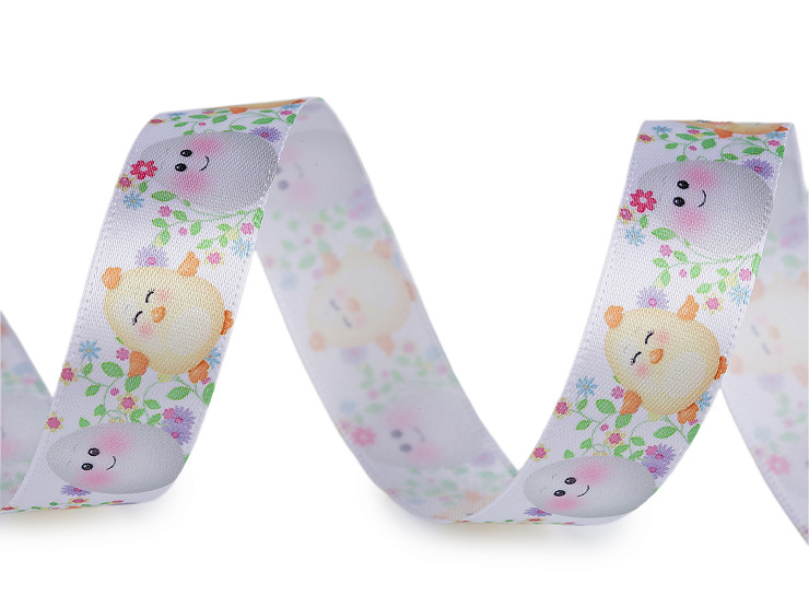 Easter Ribbon width 20 and 25 mm Chick, Egg, Meadow, Bunny
