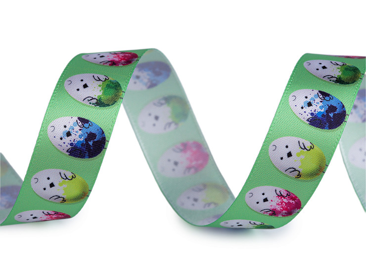 Easter Ribbon width 20 and 25 mm Chick, Egg, Meadow, Bunny