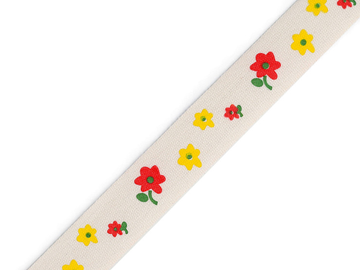 Cotton Ribbon width 15 mm Flowers