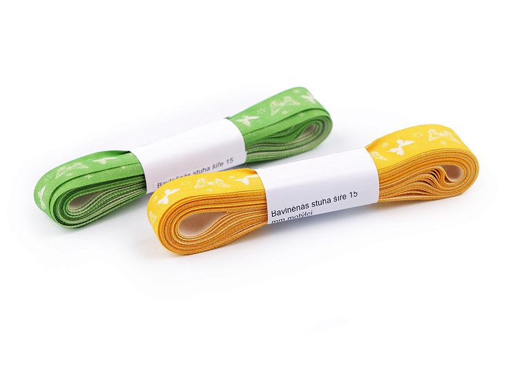 Bavlnená stuha šírka 15 mm motýliky