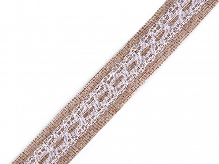 Jute Ribbon with Lace width 25 mm