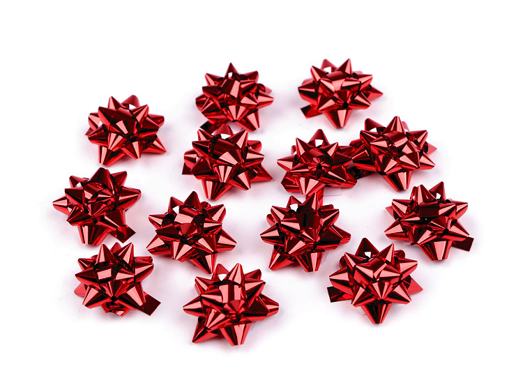 Mini-fiocco regalo, nastro metallico per decorazione, motivo: stella, dimensioni: Ø 25 mm