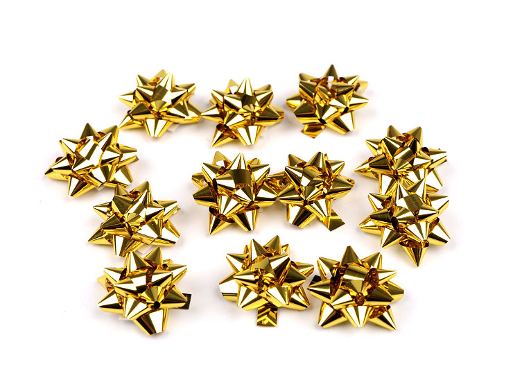 Mini Gift Bow, Metallic Ribbon Star Decoration Ø25 mm
