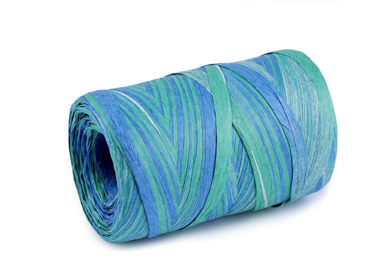 Filato di rafia / rafia per borse a maglia, multicolore, larghezza: 5 - 8 mm