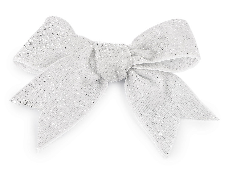  Fiocco di velluto natalizio, con glitter, dimensioni: 14,5 x 9,5 cm