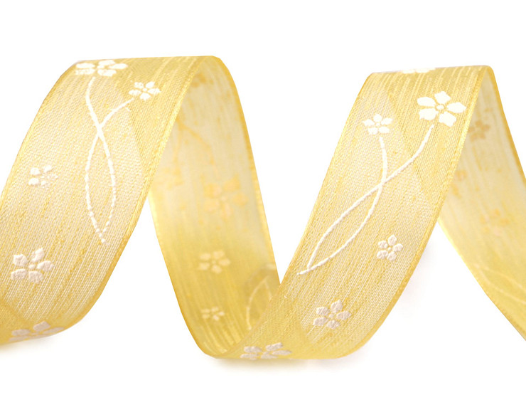 Ribbon with Flowers, width 25 mm
