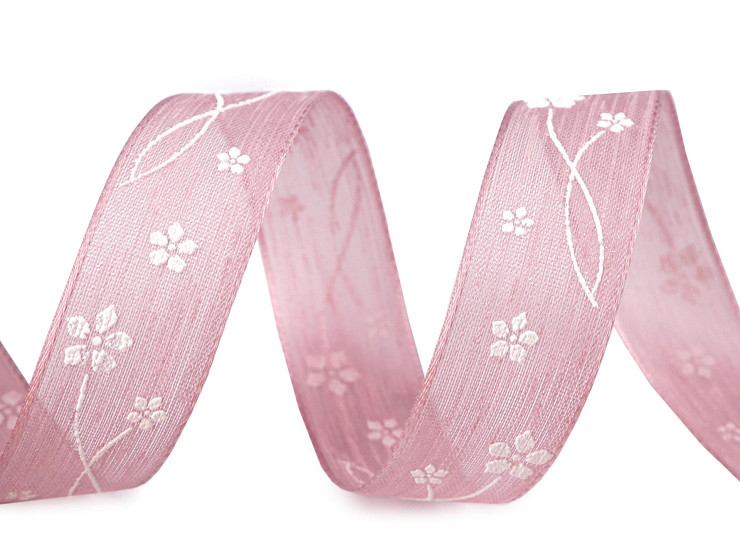 Ribbon with Flowers, width 25 mm