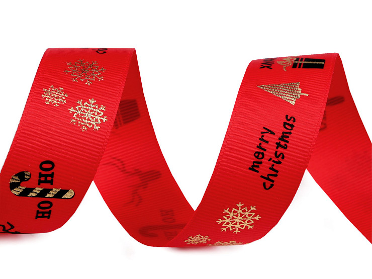 Christmas grosgrain ribbon, width 25 mm