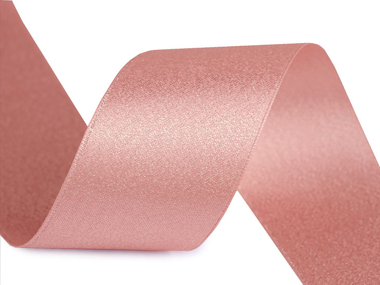 Double-sided satin ribbon with lurex shine, width 40 mm