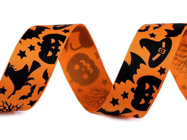 Grosgrain Ribbon Halloween, width 25 mm