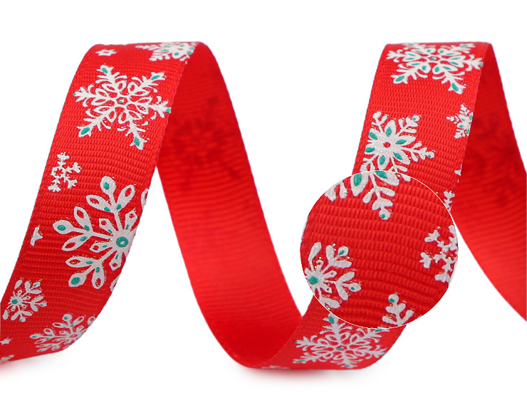 Cinta navideña Grosgrain con purpurina, ancho 15 mm
