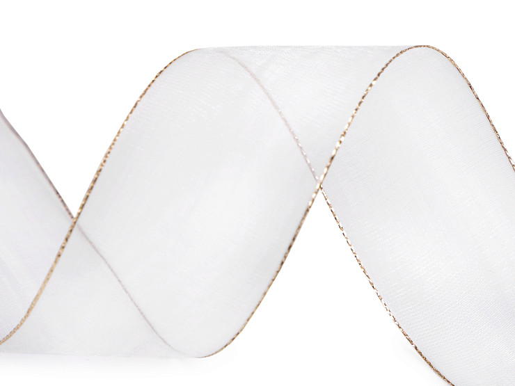 Cinta de organza con Lurex, ancho 40 mm