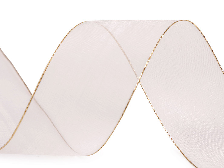 Cinta de organza con Lurex, ancho 40 mm