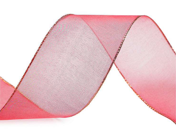 Cinta de organza con Lurex, ancho 40 mm