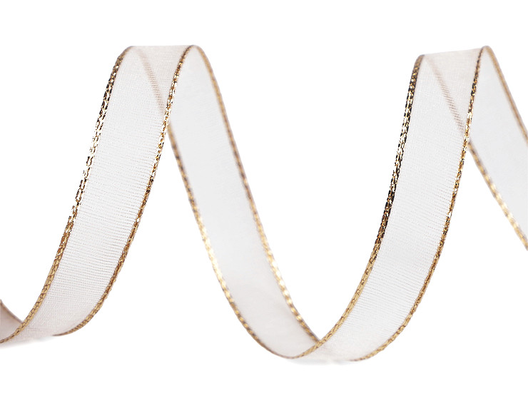 Cinta de organza con Lurex, ancho 10 mm