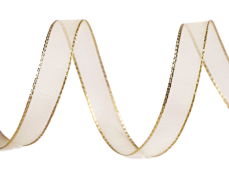 Cinta de organza con Lurex, ancho 10 mm