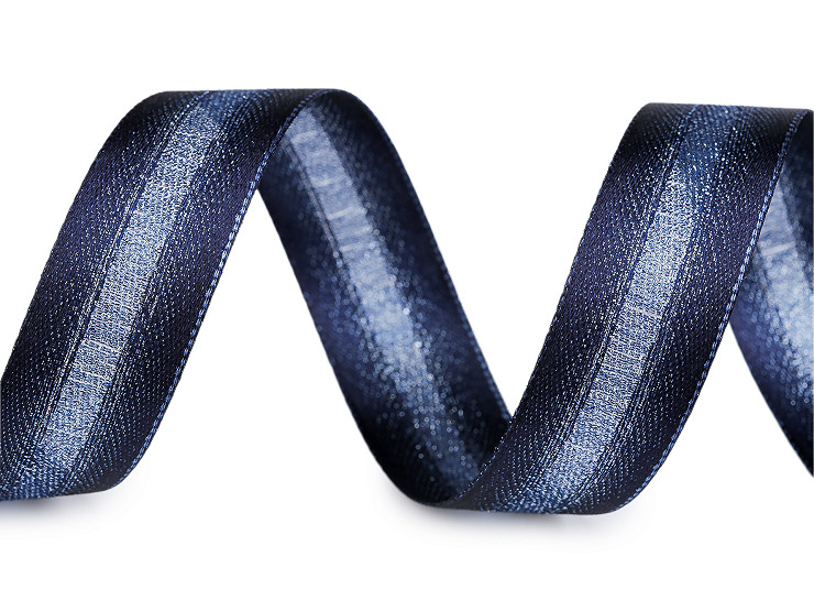 Atlasband mit Lurex beidseitig, Breite 25 mm